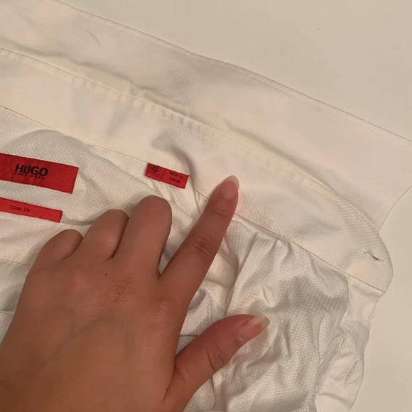 Hugo Boss Mens white dress shirt size 43/17 slim  fit - Picture 12 of 14